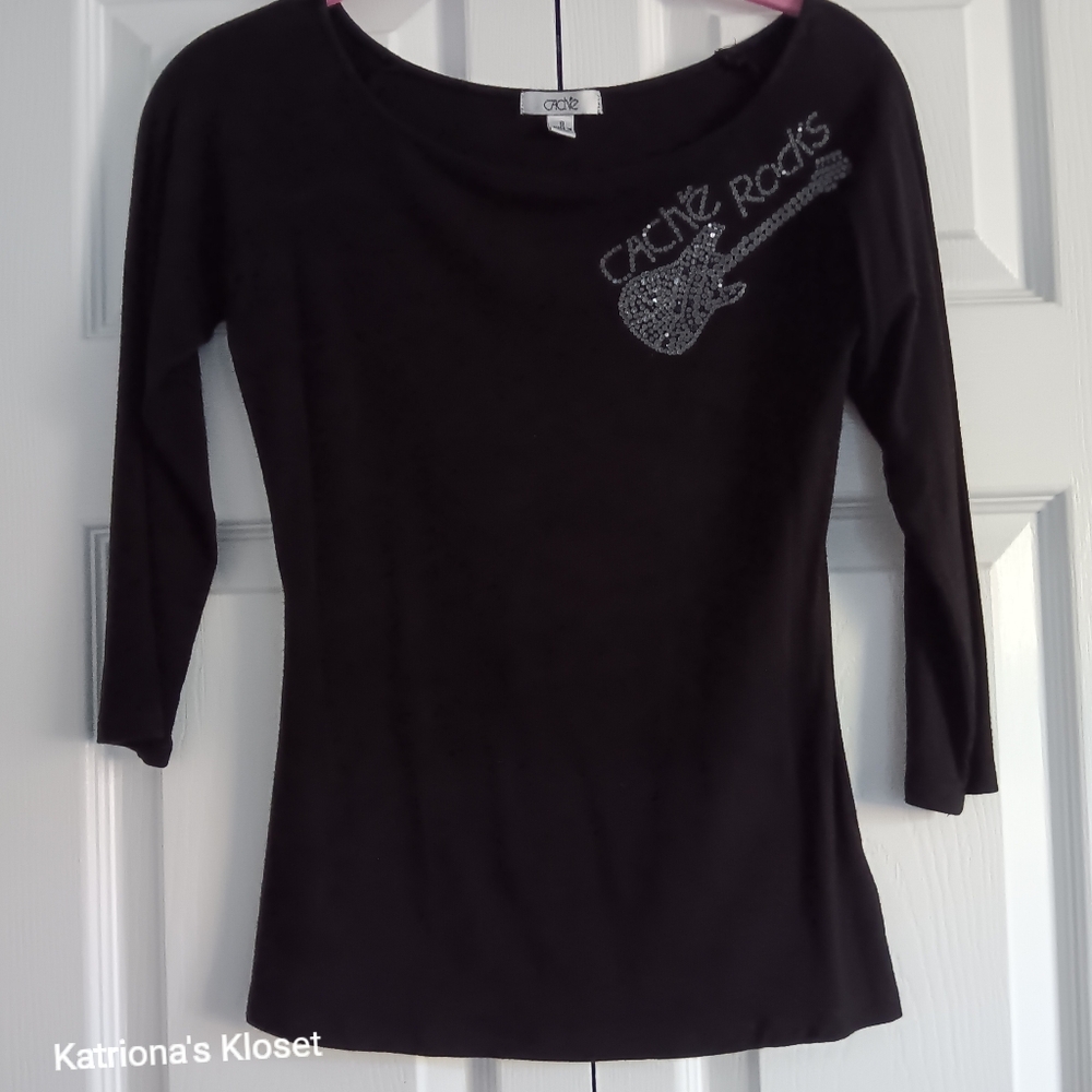 Cachè Rocks Sequin Guitar Top - Picture 7 of 7